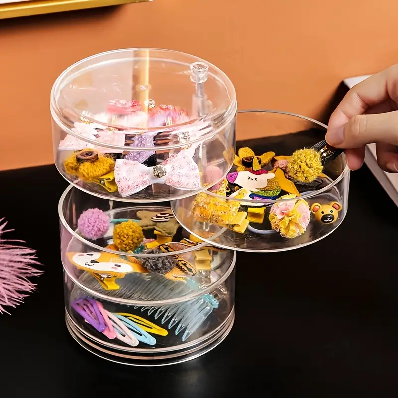 Organisateur de maquillage rotatif à 360 degrés en cristal acrylique - الصورة 4
