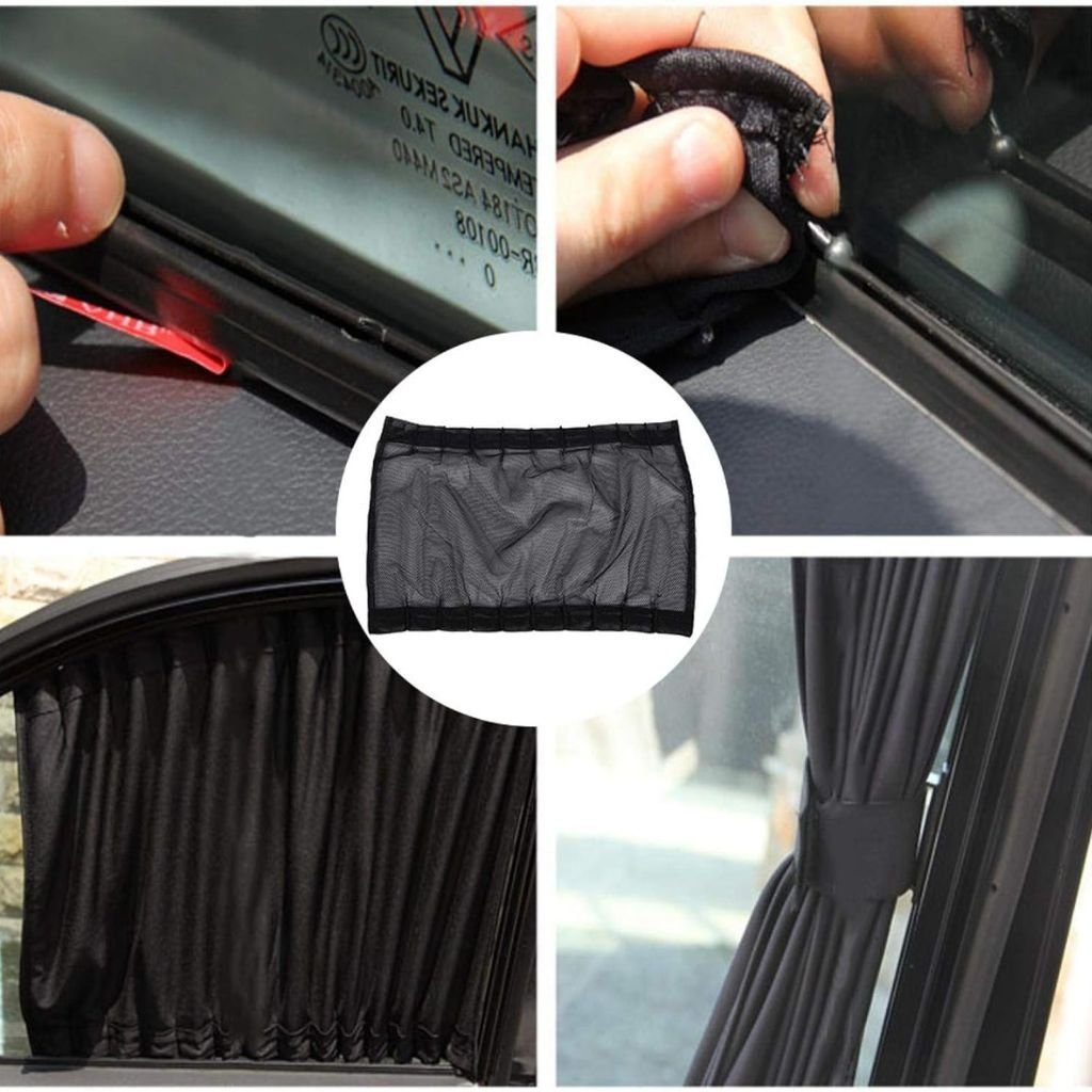 PACK 4 Pcs Rideau glissé de fenêtre Protection UV pour Voiture – ستار نوافذ جانبية في السيارة 4 قطع - الصورة 2