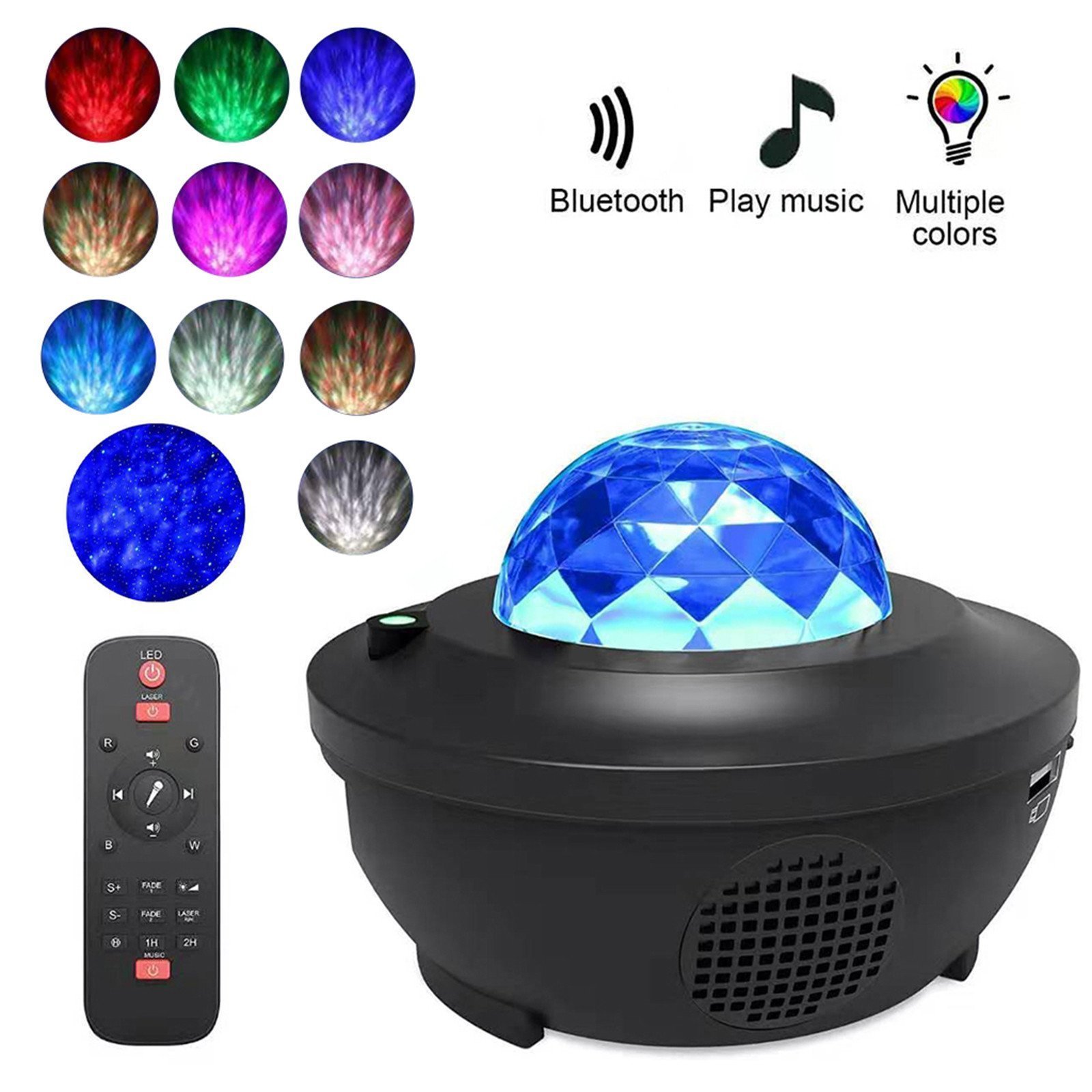 Projecteur Galaxie 3D Laser Bluetooth + haut-parleur USB - الصورة 4