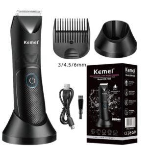 Kemei Tondeuse Sans Fil lavable pour l'aine et le corps pour hommes et femmes KM-1838