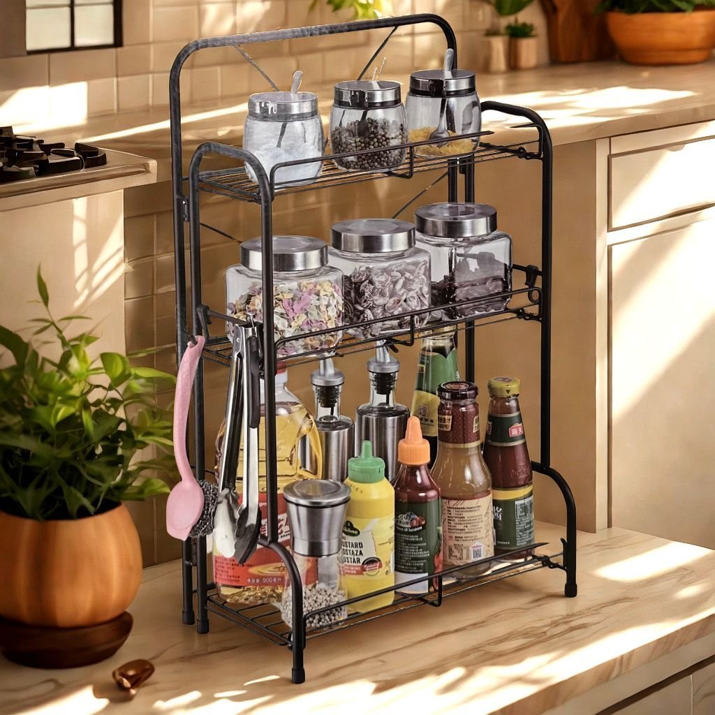Étagère de Rangement à 3 Niveaux 59x19x35cm – وحدة رفوف تخزين بثلاث طبقات - الصورة 5