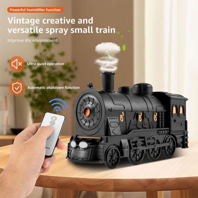 Train Diffuseur D Huiles Essentielles et Humidificateur Ultra-Silencieux de 300ml – معطر جو على شكل قطار