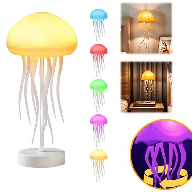 Lampe méduse RVB rechargeable avec capteur tactile et pieds dansants – مصباح ديكور على شكل قنديل