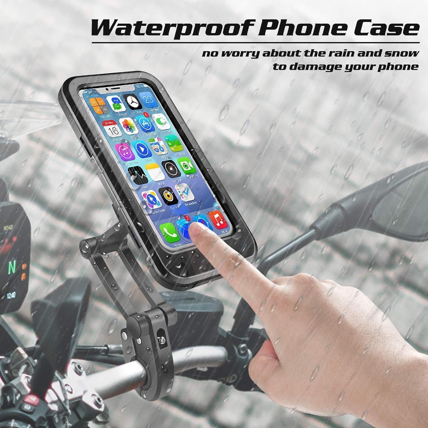 Support de téléphone portable étanche pour vélo moto réglable à 360 ° - الصورة 6