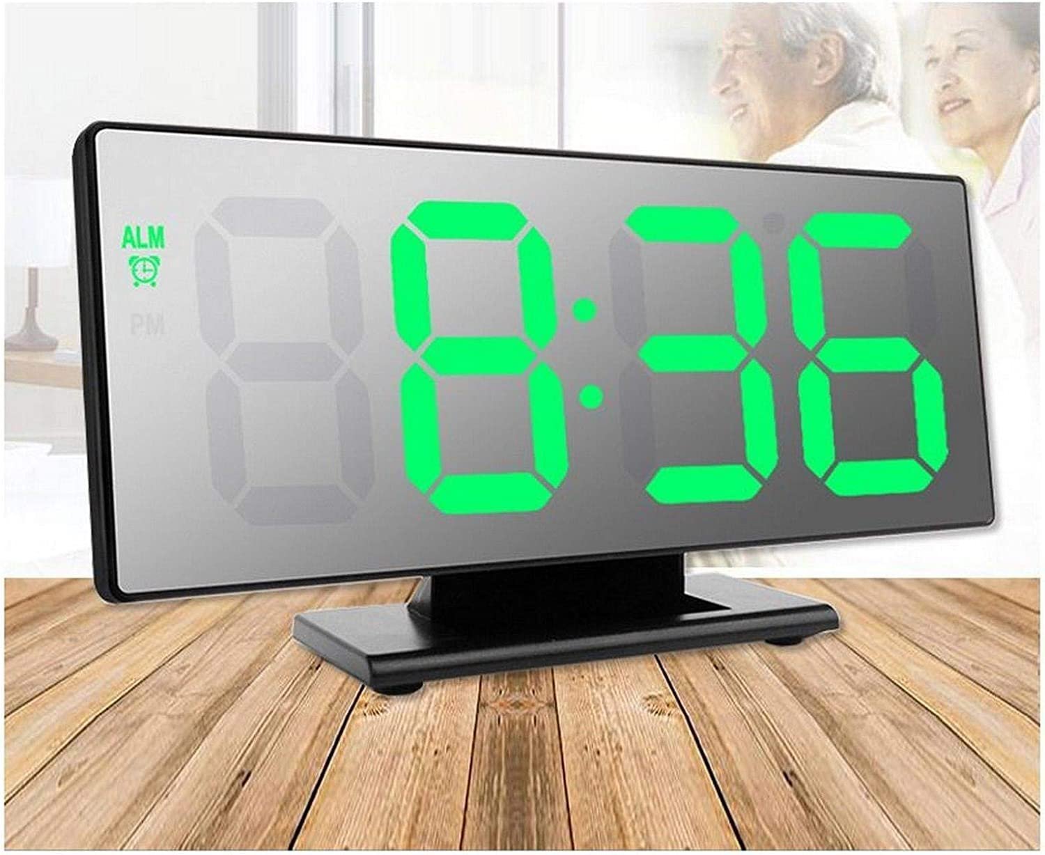 Horloge et réveil thermomètre de table electronique lumineux DS-3618L - الصورة 2