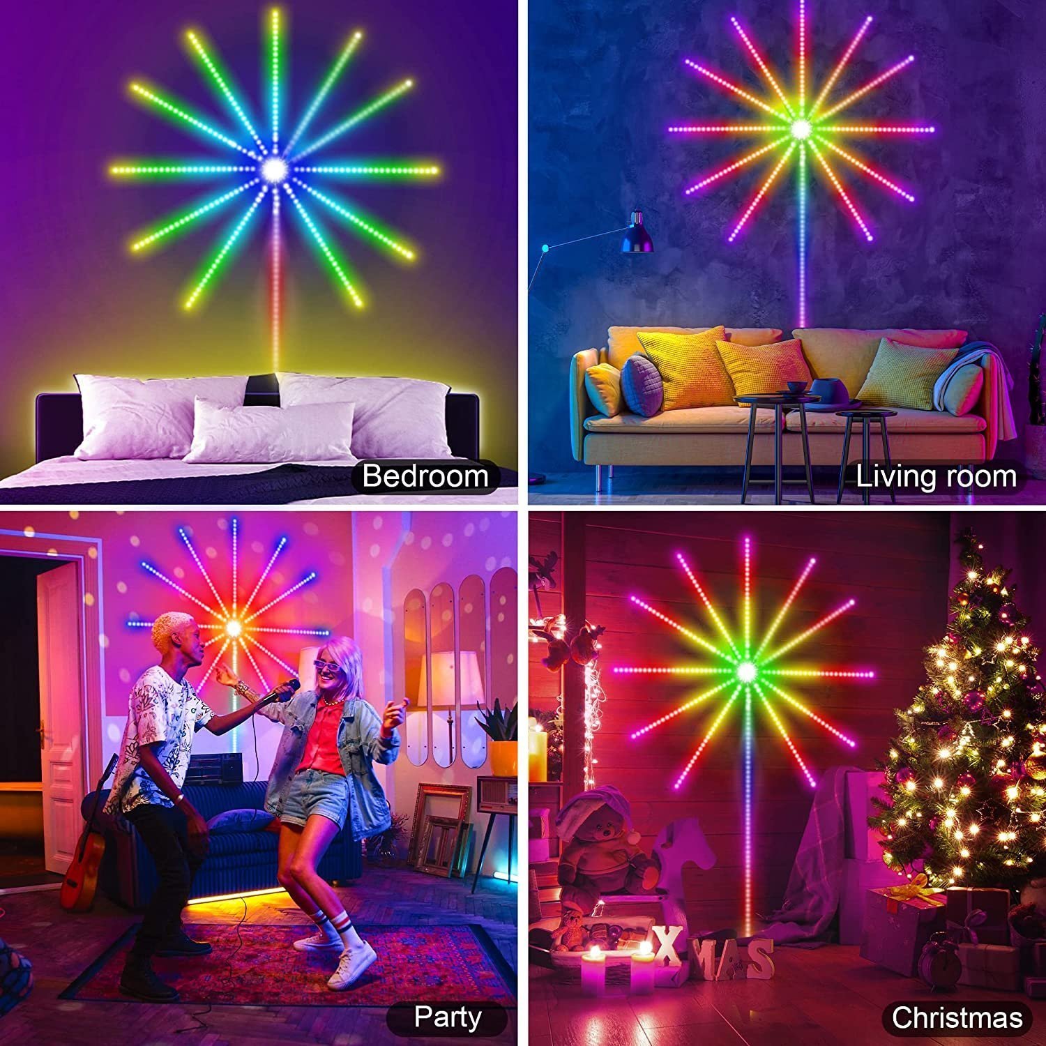feux d’artifice App Smart Control IC Led RGB Light décoration de la maison - الصورة 4