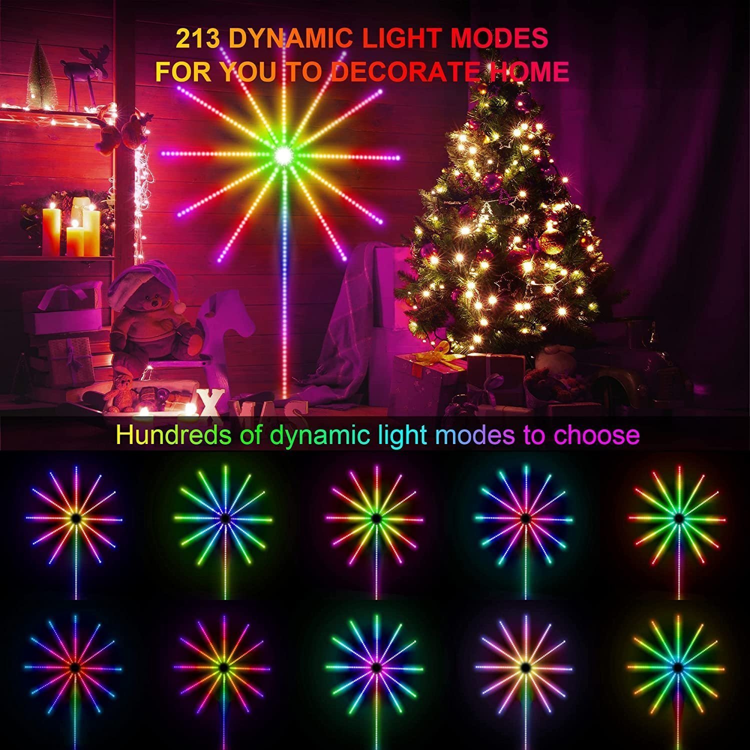feux d’artifice App Smart Control IC Led RGB Light décoration de la maison - الصورة 5