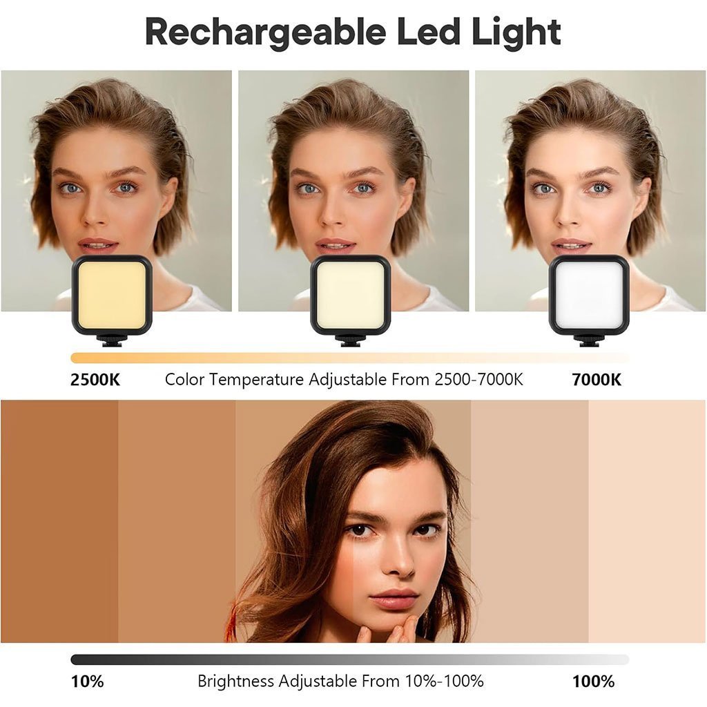 Kit de Vlogging pour smartphone et appareil photo avec microphone et LED RGB - الصورة 2