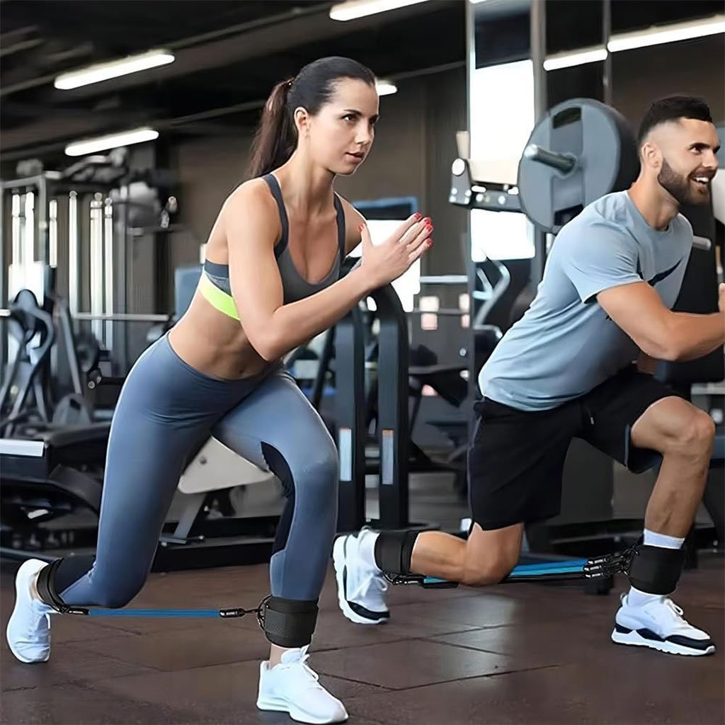 Bandes de résistance pour les jambes avec sangle de cheville 5Pcs – طقم أشرطة تدريب قابلة للتمدد - الصورة 5