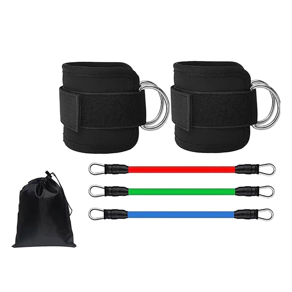 Bandes de résistance pour les jambes avec sangle de cheville 5Pcs – طقم أشرطة تدريب قابلة للتمدد - الصورة 7