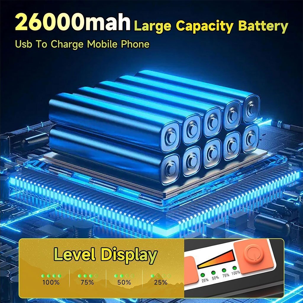Lampe Solaire Rechargeable LED 300 W Portable et Magnétique 26000LM – مصباح محمول قابل للشحن بالطاقة الشمسية - الصورة 7