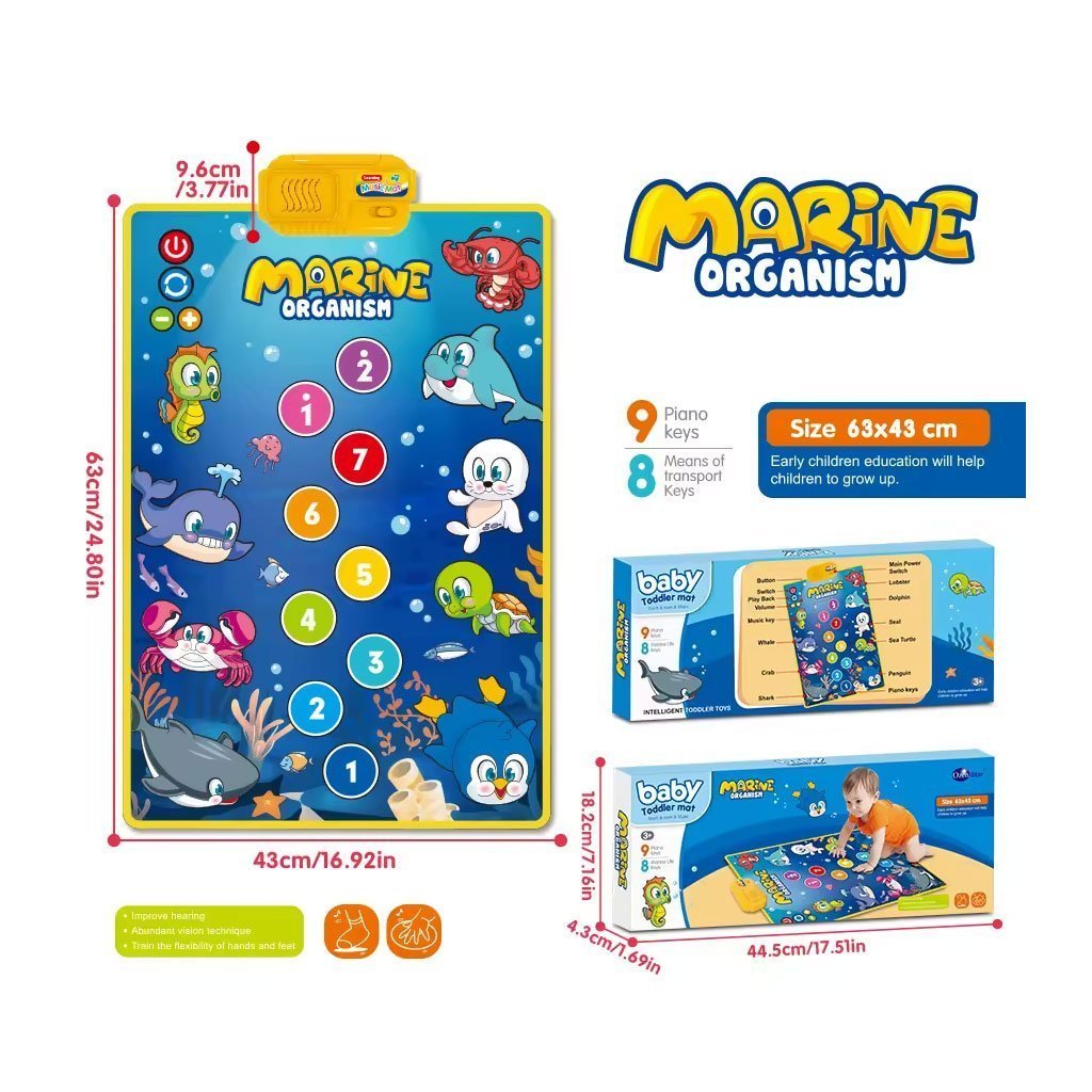 Tapis Musical et Jouet Éducatif pour Enfants 63x43cm – بساط ألعاب للرضع - الصورة 3