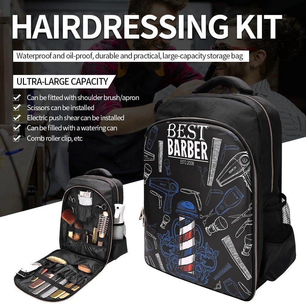 Sac à dos Coiffeur avec des Support pour Tondeuses et Outils Professionnels – حقيبة اغراض الحلاق - الصورة 2