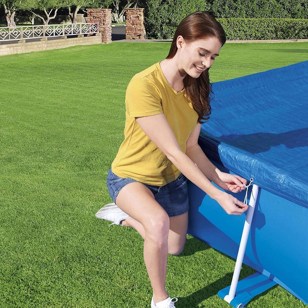 Grand bâche de piscine rectangulaire en polyéthylène 259 x 170 cm Bestway 58105 – غطاء مسبح - الصورة 5
