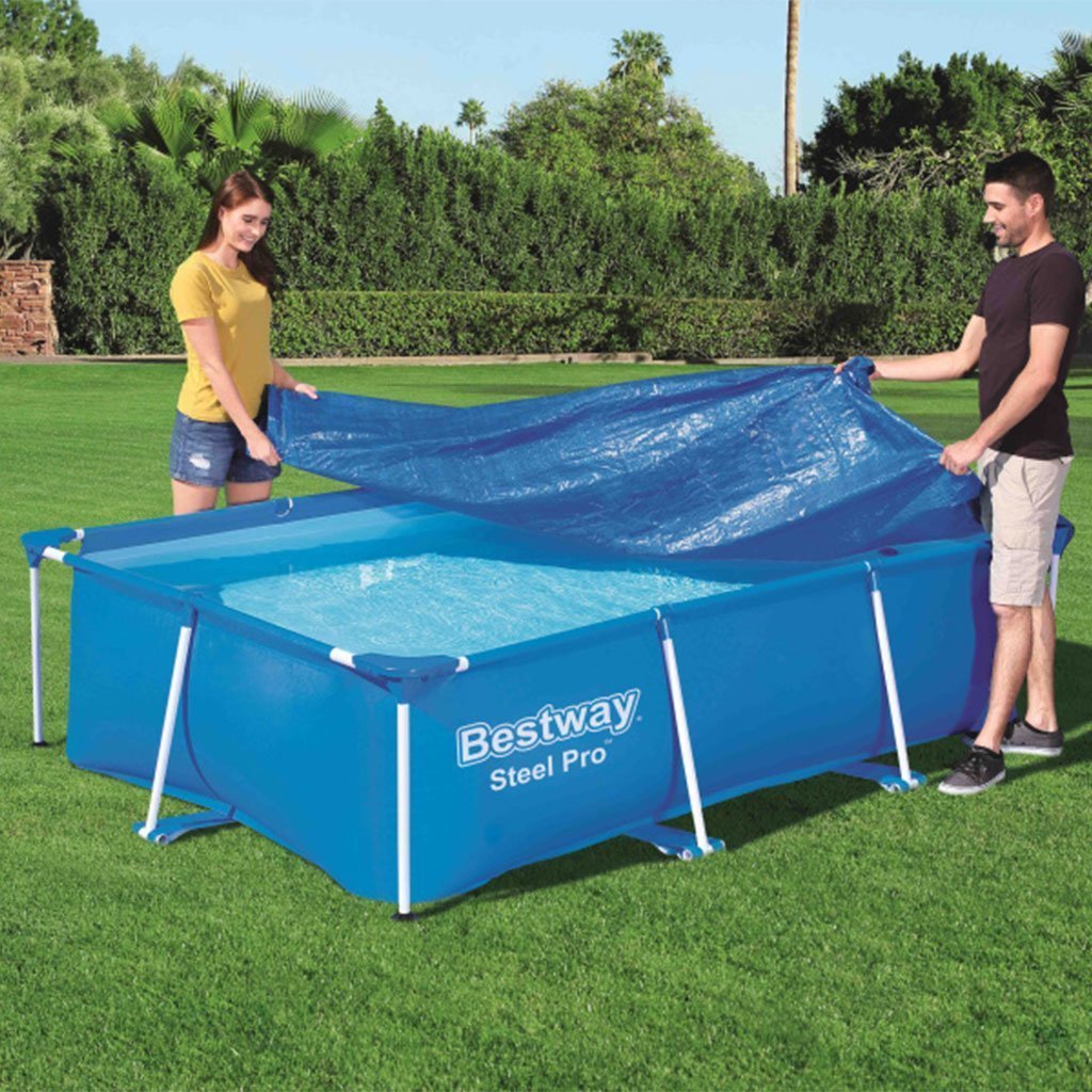 Grand bâche de piscine rectangulaire en polyéthylène 259 x 170 cm Bestway 58105 – غطاء مسبح - الصورة 2