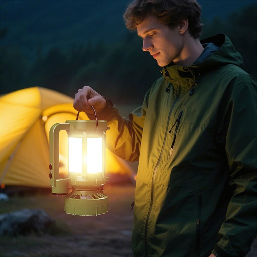 Lanterne de camping LED Rechargeable avec Ventilateur et 4 modes d’éclairage – مصباح ومروحة محمولة - الصورة 3