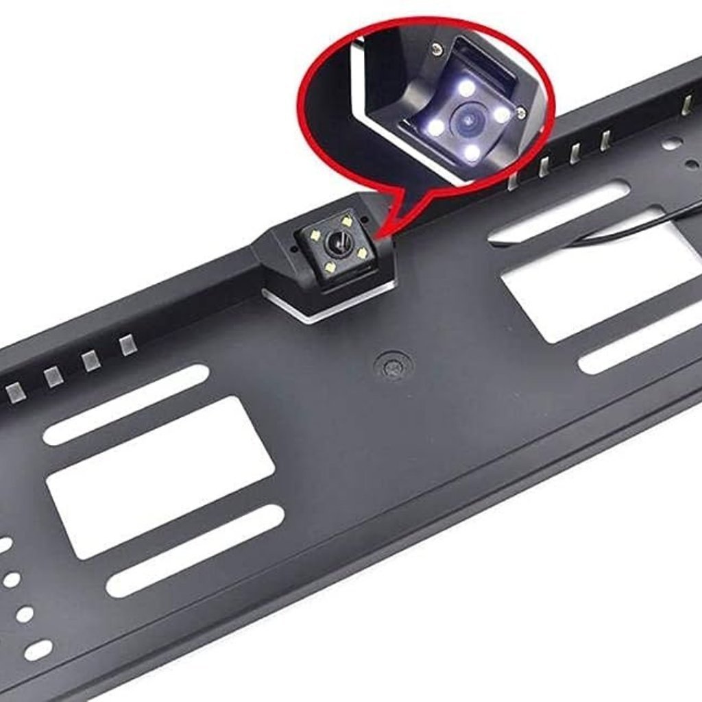 Caméra de recul HD pour voiture, Avec cadre de plaque d'immatriculation Standard , étanche, Vision nocturne, 4 LED - الصورة 2