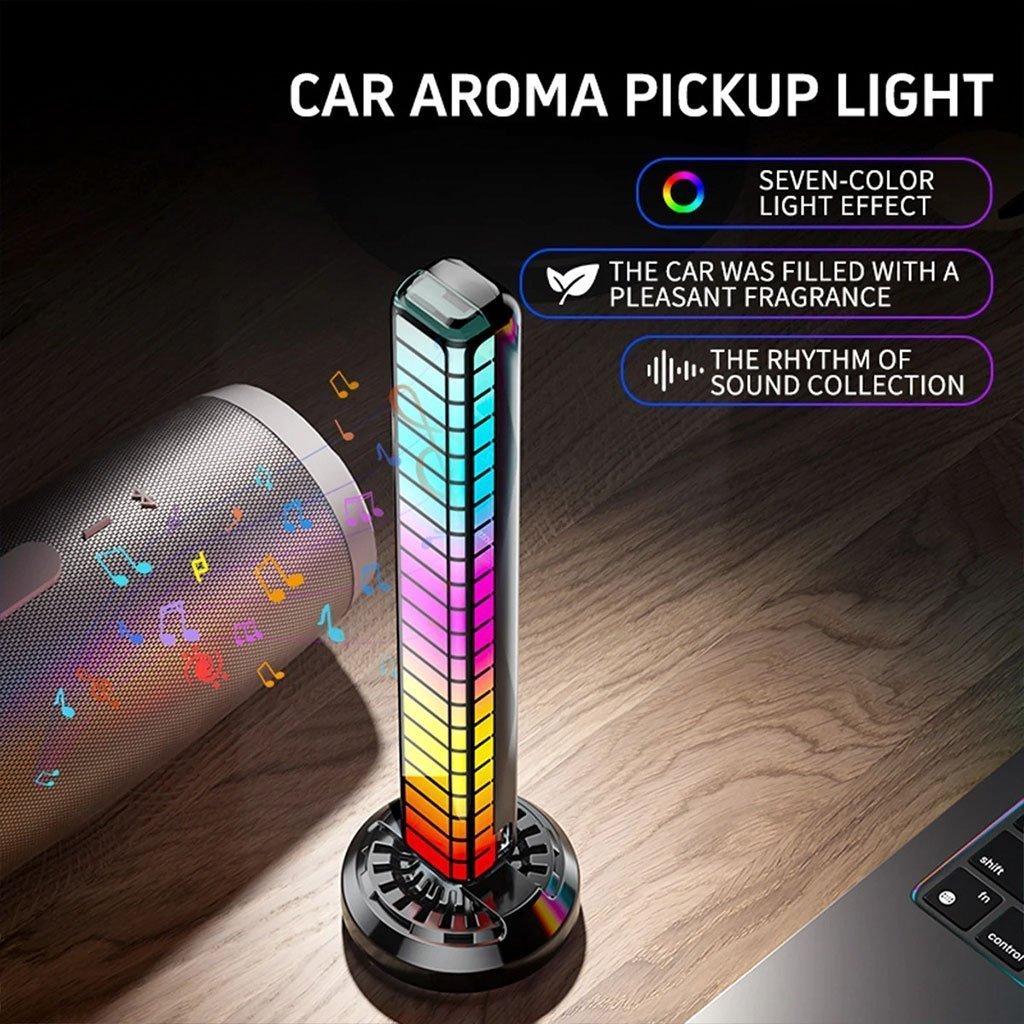 Lampe d’ambiance musicale pour voiture avec humidificateur RGB 1Pcs – مصباح موسيقي للسيارة مع معطر جو - الصورة 5