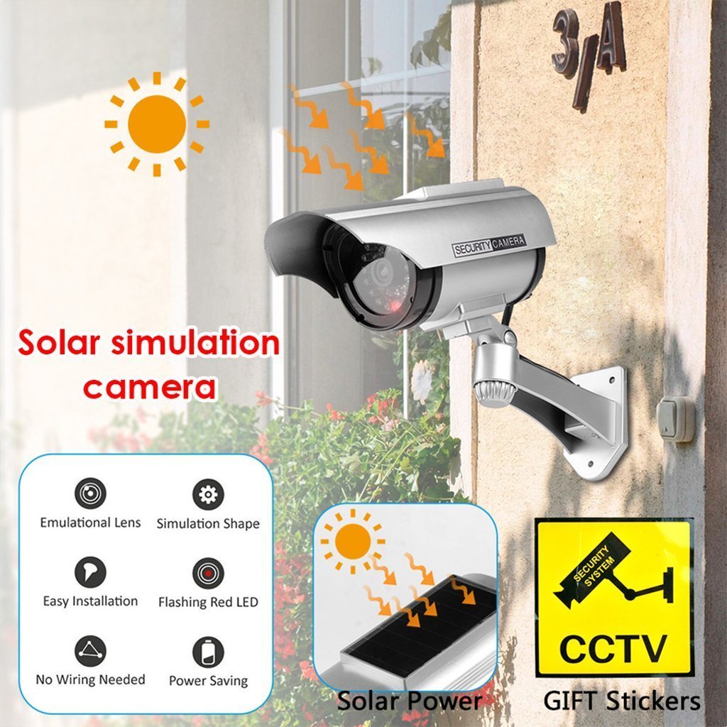 Fausse Caméras de Vidéosurveillance à énergie Solaire avec Clignotant Rouge LED - الصورة 3