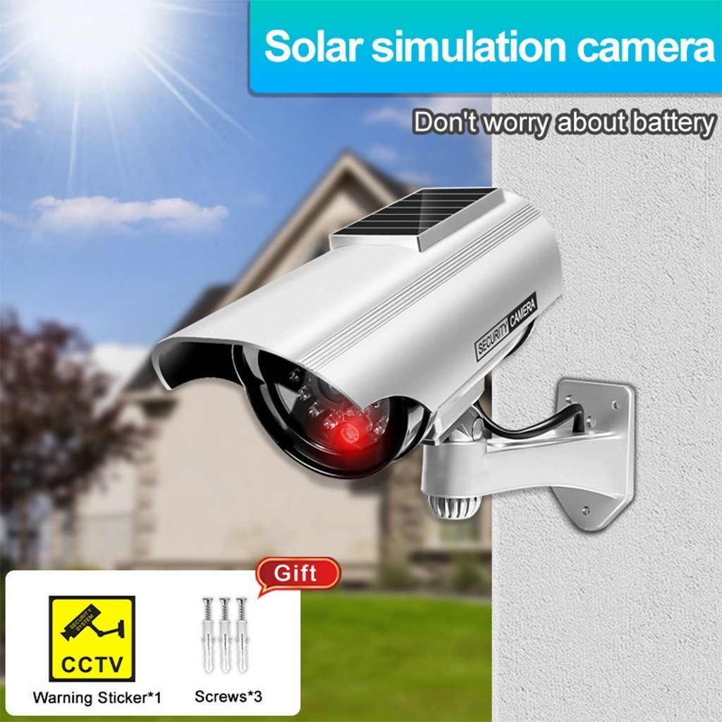 Fausse Caméras de Vidéosurveillance à énergie Solaire avec Clignotant Rouge LED - الصورة 4