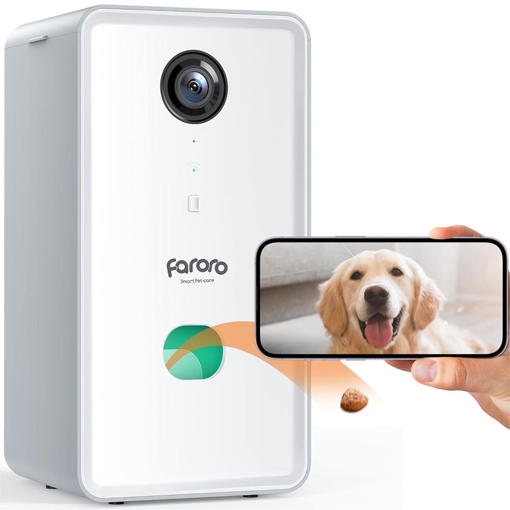 Faroro Caméra Full HD 1080P pour chien avec distributeur de friandises à distance - الصورة 2