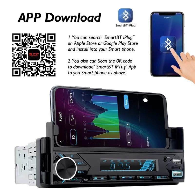 Poste radio BT In-dash 1 Din Fm Aux-in Récepteur SD USB avec support de téléphone - الصورة 4