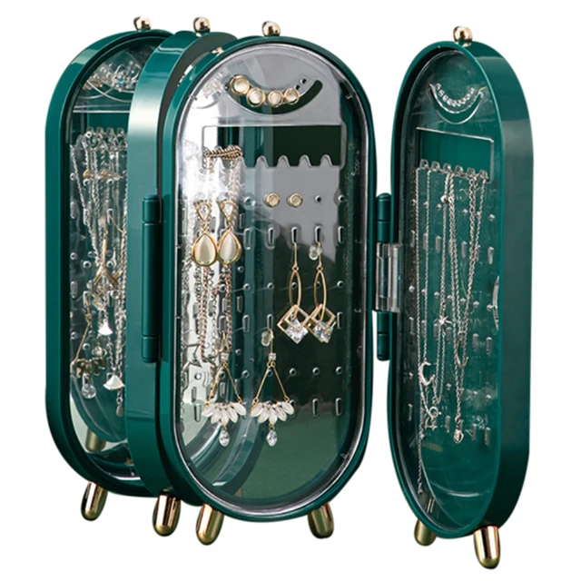 Présentoir Boîte de rangement de bijoux pliable, organisateur de boucles d’oreilles, - الصورة 3