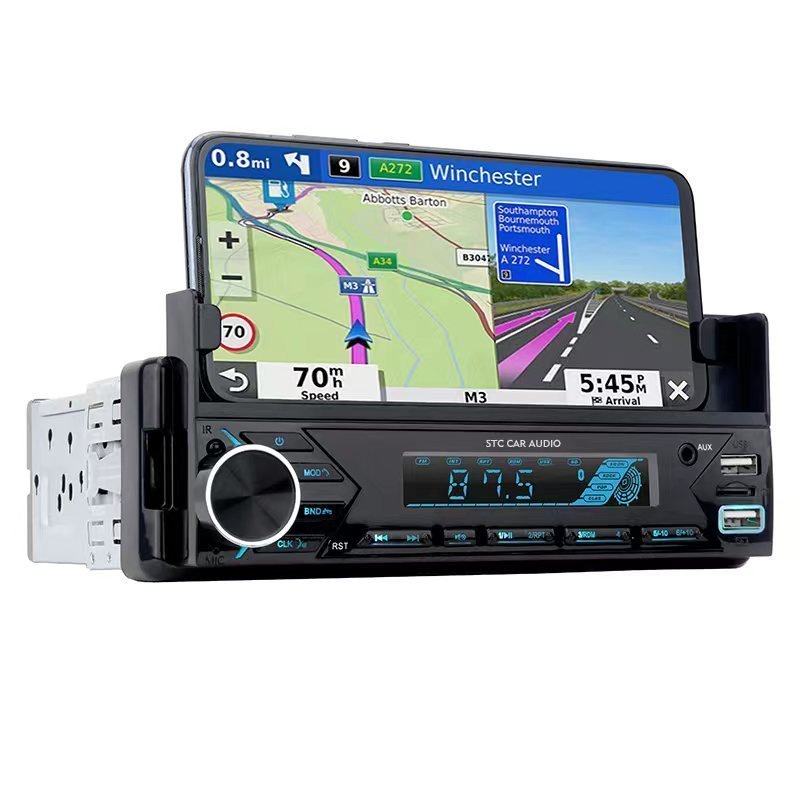 Poste radio BT In-dash 1 Din Fm Aux-in Récepteur SD USB avec support de téléphone - الصورة 2