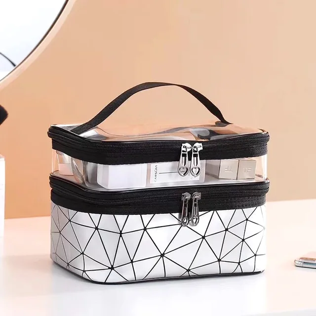 Trousse de maquillage et cosmétiques double couche étanche V1 - الصورة 2