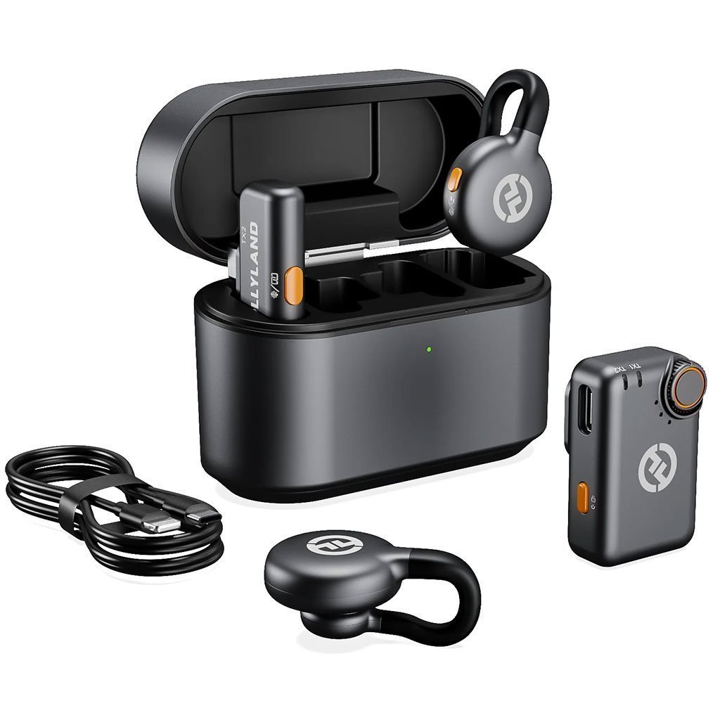 Microphone cravate sans fil Hollyland Lark M2S Combo (récepteur caméra + récepteur USB-C + câble Lightning) - الصورة 2