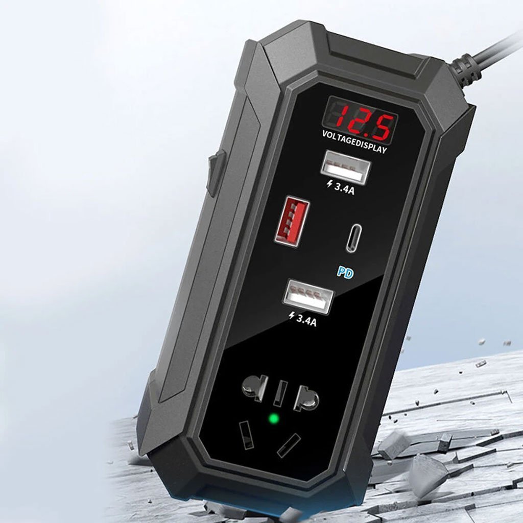 Inverter de voiture 12V 24V à 220V multiports super fast charge – محول التيار الكهربائي في السيارة - الصورة 3