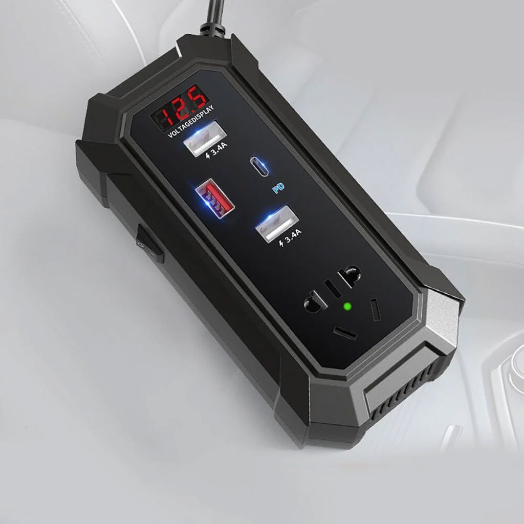 Inverter de voiture 12V 24V à 220V multiports super fast charge – محول التيار الكهربائي في السيارة - الصورة 2