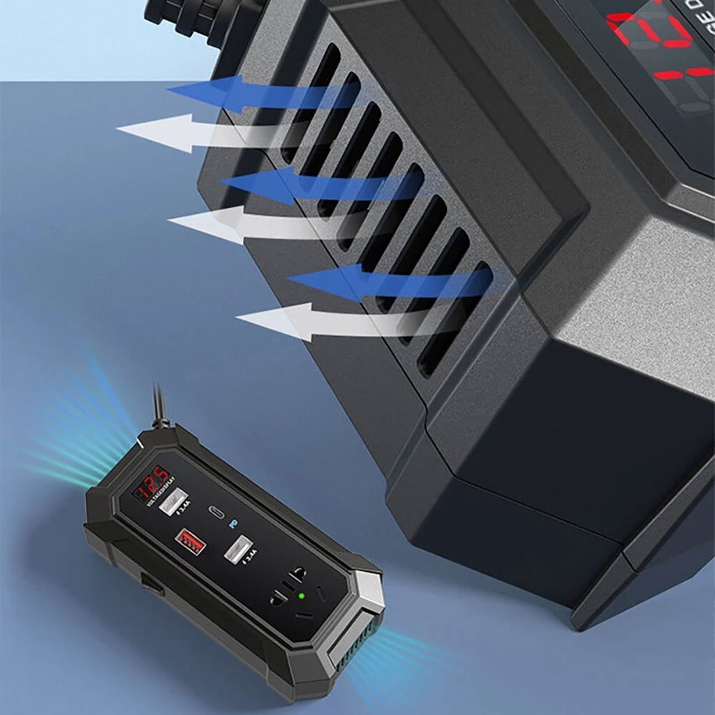 Inverter de voiture 12V 24V à 220V multiports super fast charge – محول التيار الكهربائي في السيارة - الصورة 6