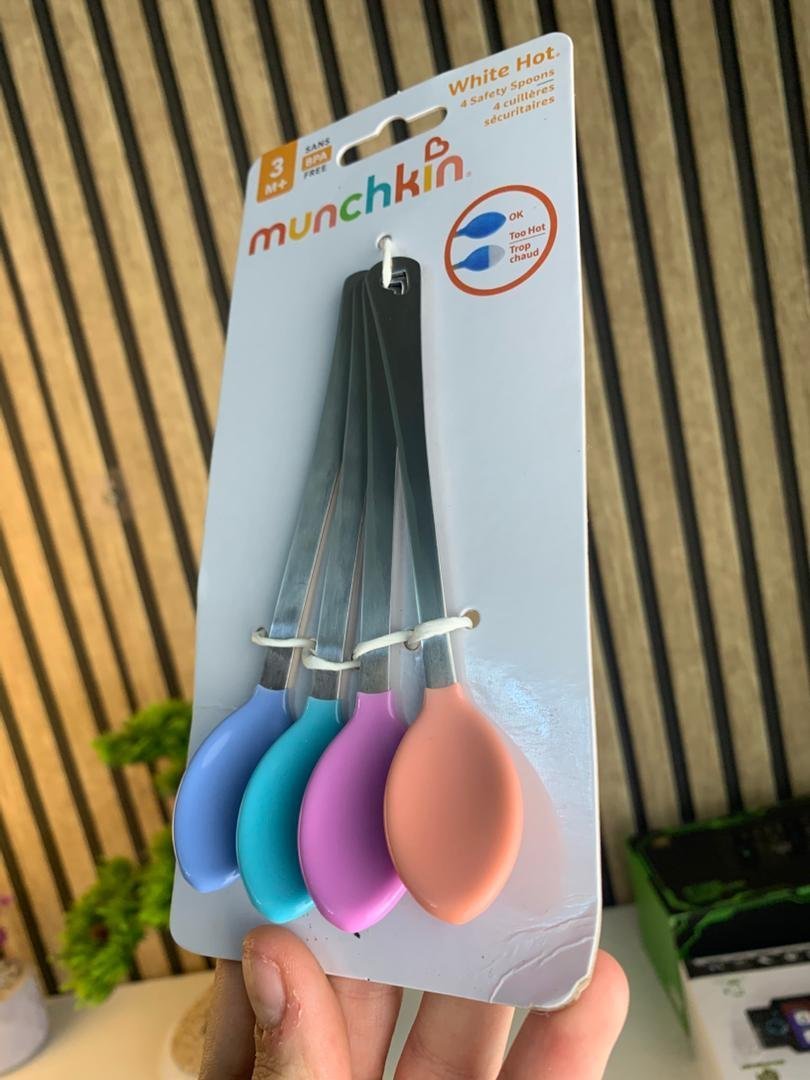 Pack 4Pcs Cuillère Bébé White Hot Thermosensible – طقم ملاعق لتغذية الأطفال مستشعرة للحرارة - الصورة 2