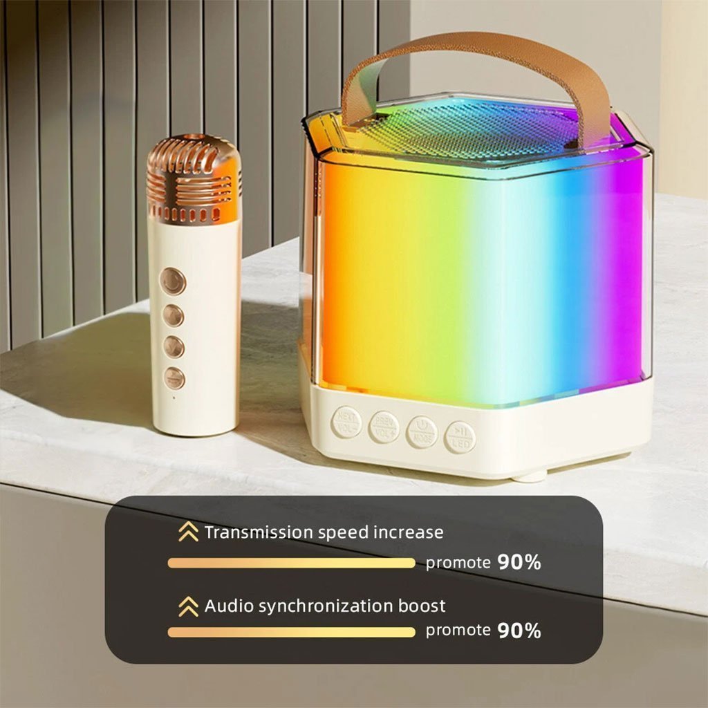 Enceinte Karaoké avec éclairage RVB et microphones sans fil – مكبر صوت كاريوكي - الصورة 6