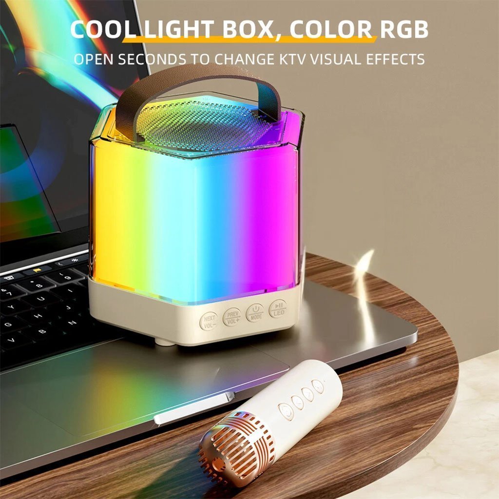 Enceinte Karaoké avec éclairage RVB et microphones sans fil – مكبر صوت كاريوكي - الصورة 5