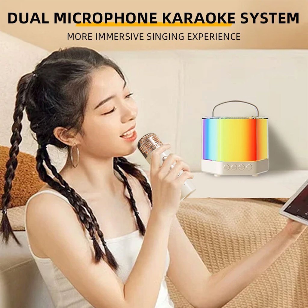 Enceinte Karaoké avec éclairage RVB et microphones sans fil – مكبر صوت كاريوكي - الصورة 3