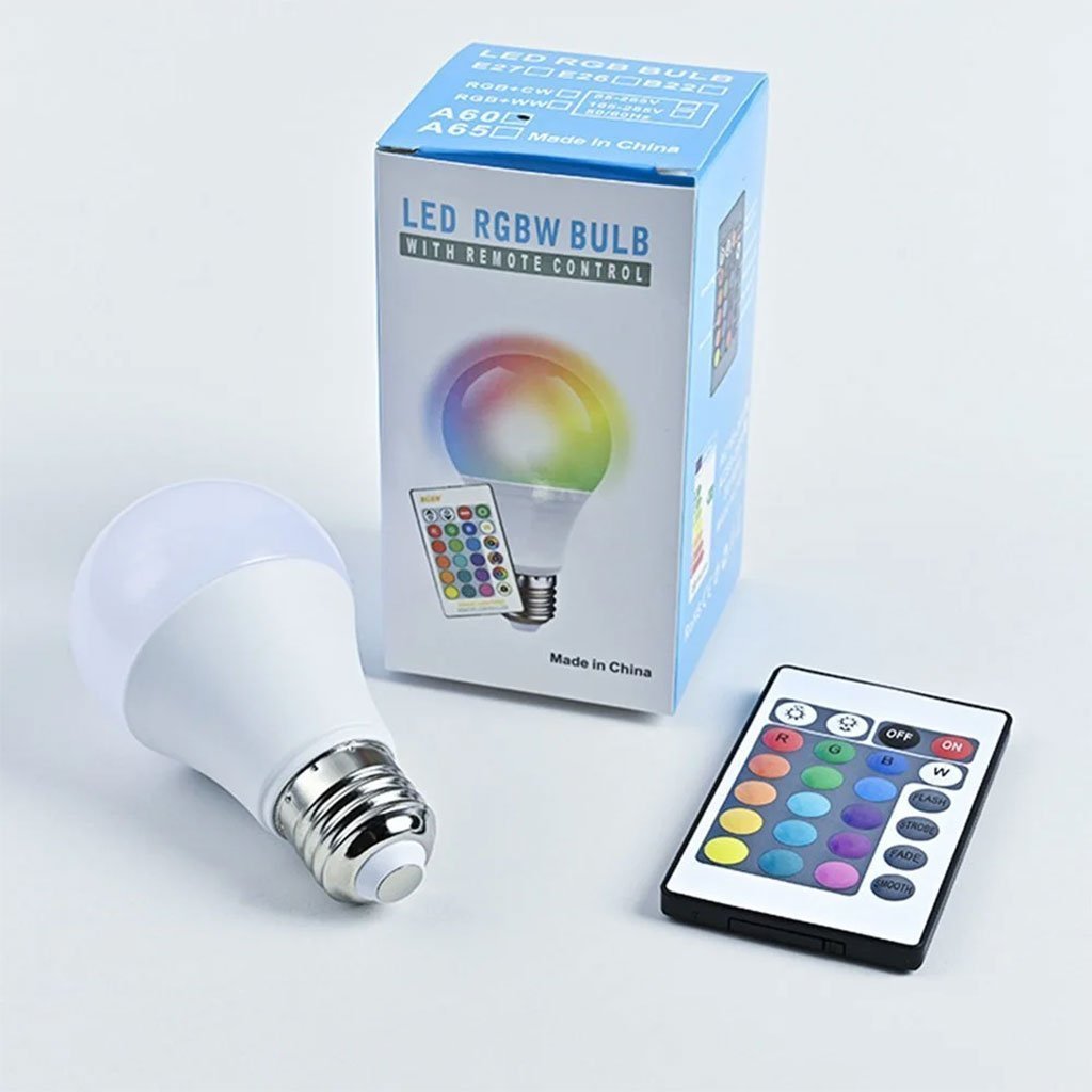 Ampoule LED RGBW E27 à intensité variable 16 couleurs – مصباح بأضواء ملونة - الصورة 6