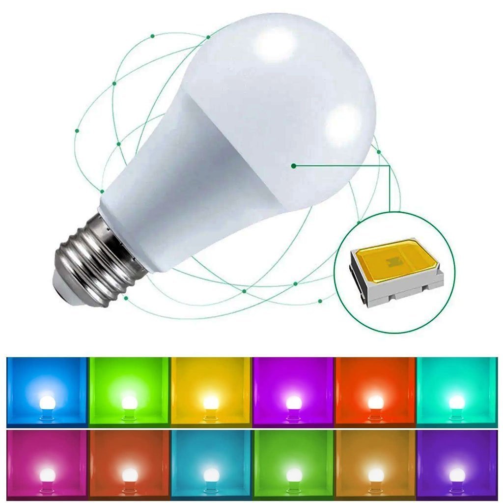 Ampoule LED RGBW E27 à intensité variable 16 couleurs – مصباح بأضواء ملونة - الصورة 5