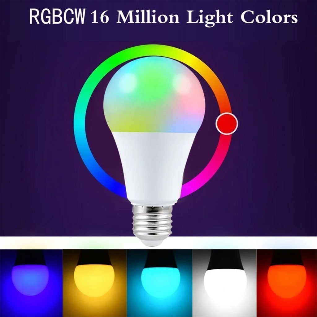 Ampoule LED RGBW E27 à intensité variable 16 couleurs – مصباح بأضواء ملونة - الصورة 3