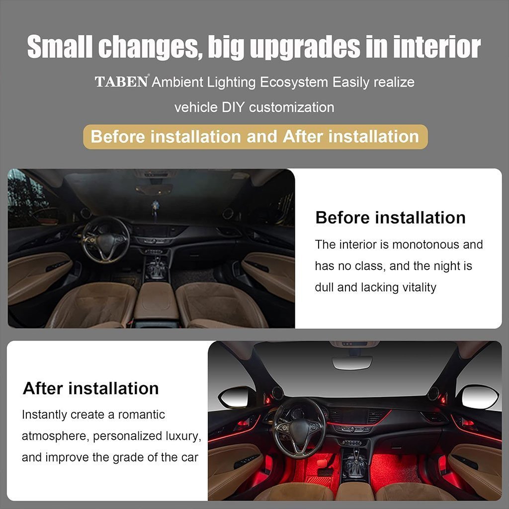 Lumière Ambiante RGB Pour l’Intérieur de Voiture avec Télécommande + APP Contrôle - الصورة 7