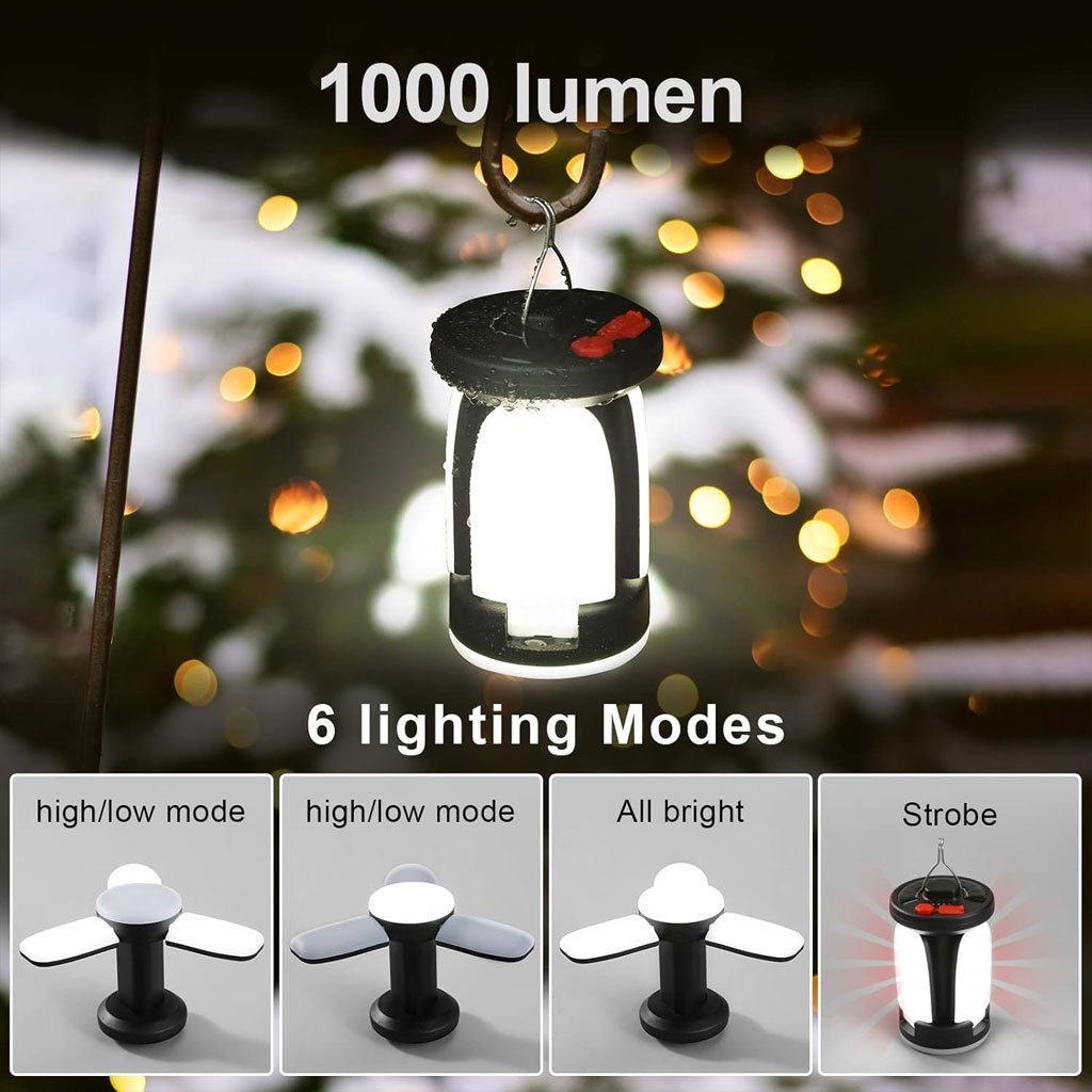 Lanterne de camping Rechargeable avec 6 modes d’éclairage, 60 LED - الصورة 7