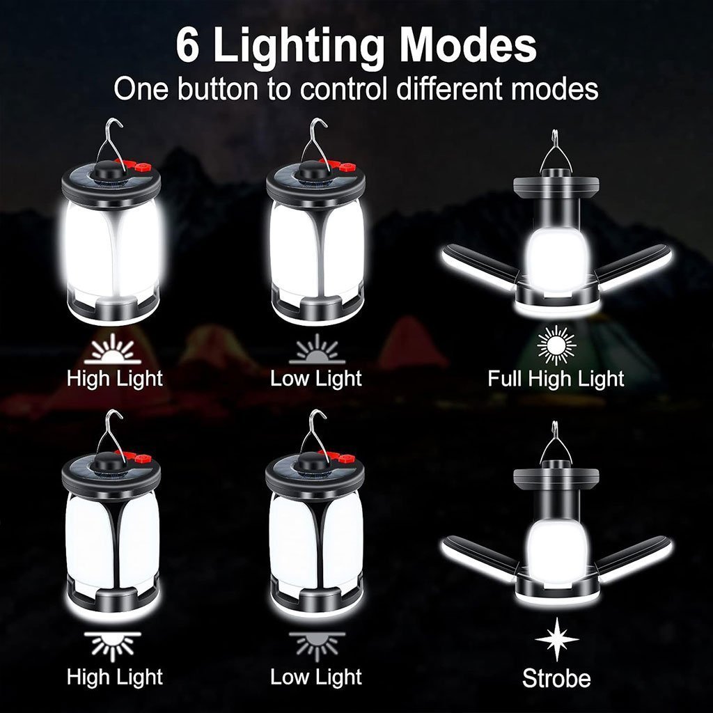 Lanterne de camping Rechargeable avec 6 modes d’éclairage, 60 LED - الصورة 3