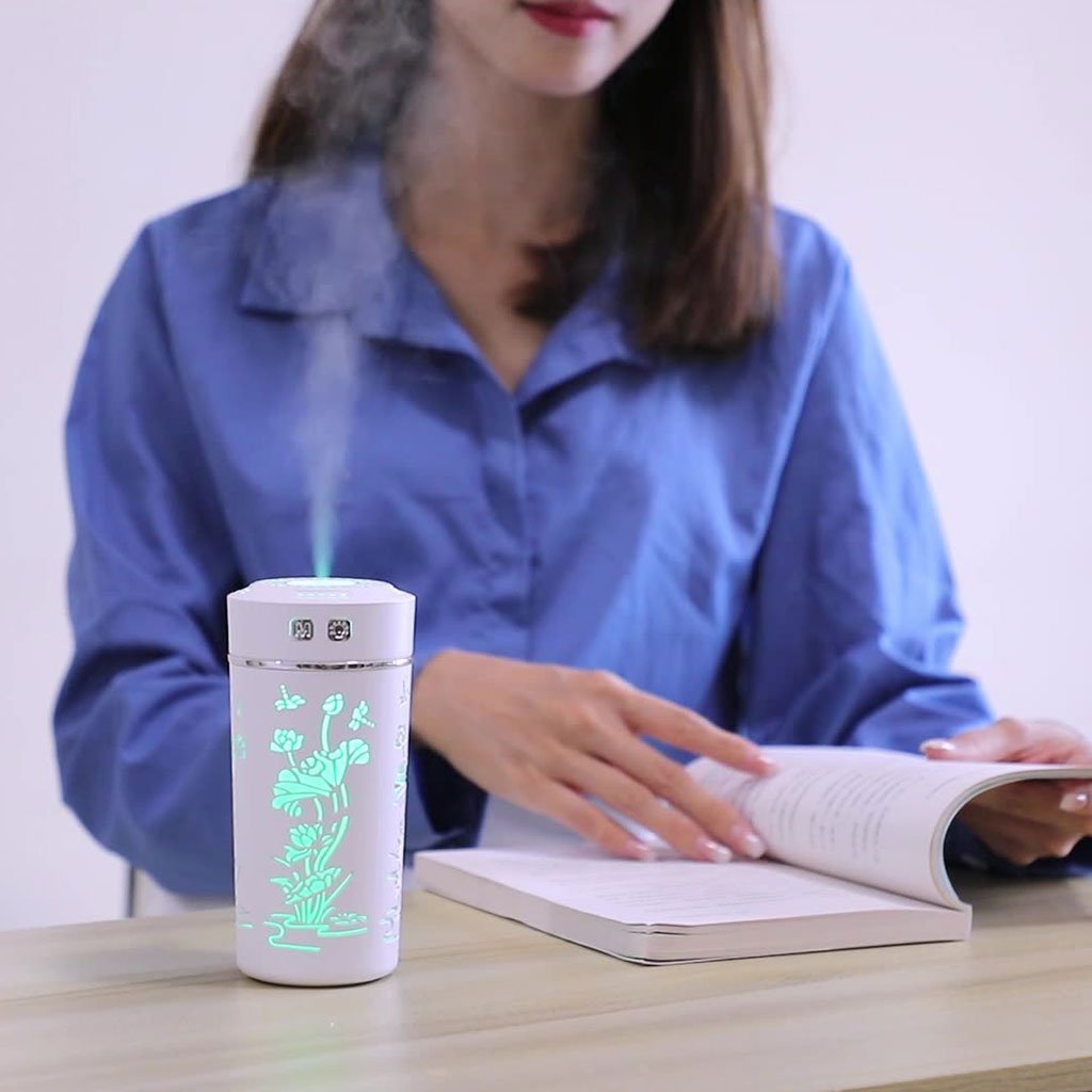 Diffuseur d’huiles essentielles et d’arôme froid, tasse de fleur de Lotus USB 250ml - الصورة 2