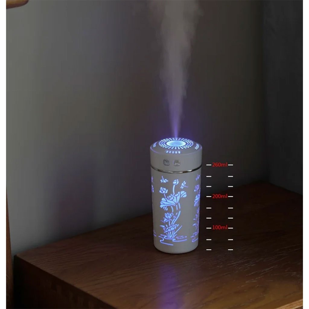 Diffuseur d’huiles essentielles et d’arôme froid, tasse de fleur de Lotus USB 250ml - الصورة 3