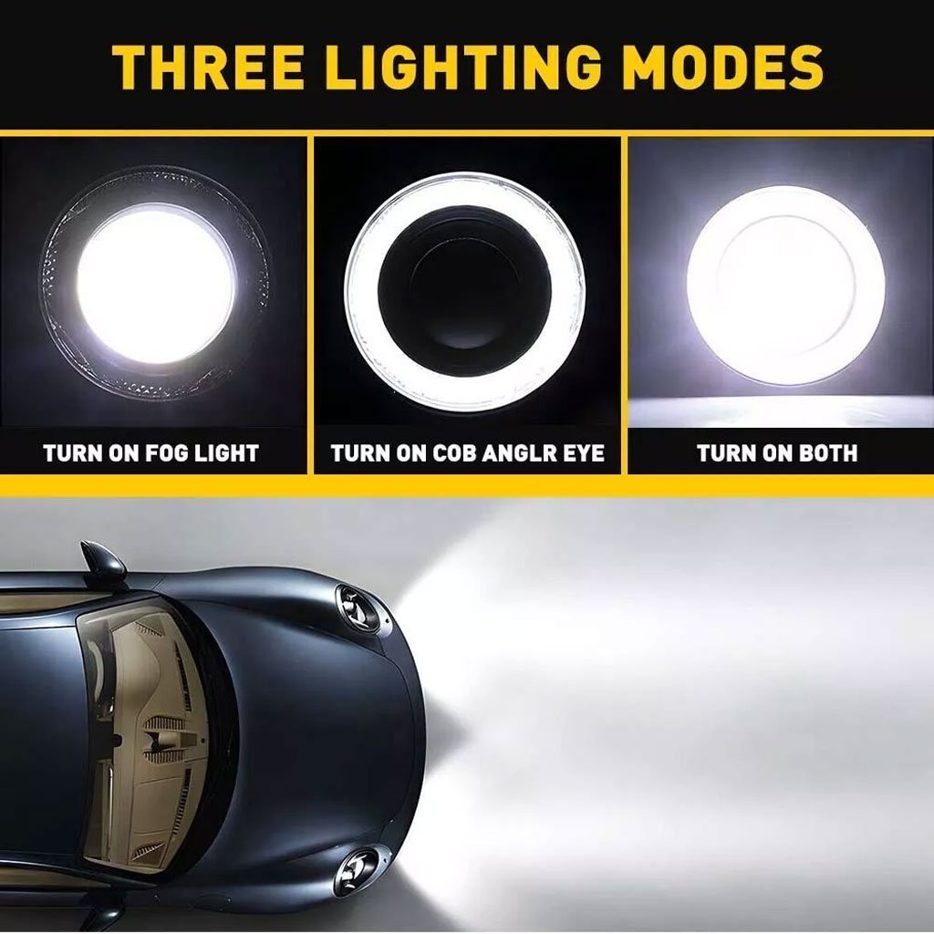 Feu antibrouillard rond LED IP65 7000K éclairage blanc super brillant - الصورة 3