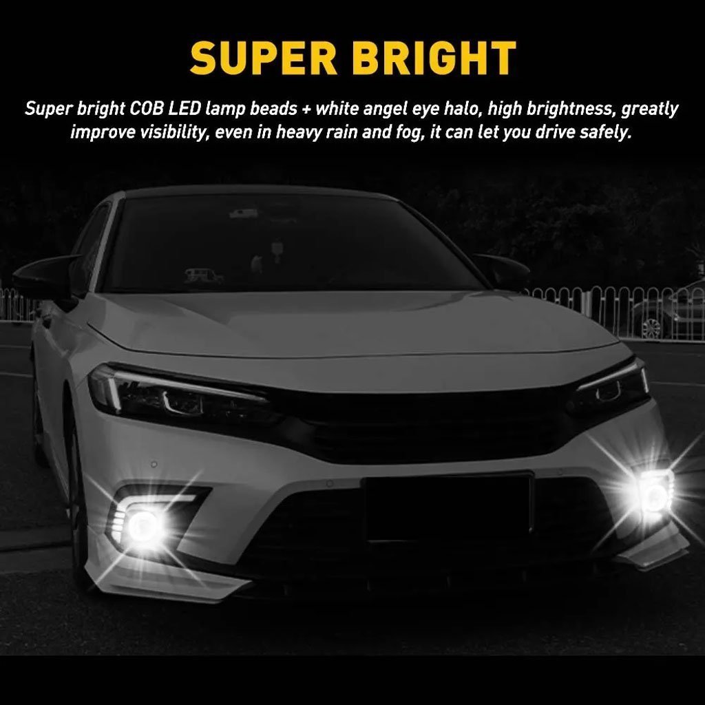 Feu antibrouillard rond LED IP65 7000K éclairage blanc super brillant - الصورة 2