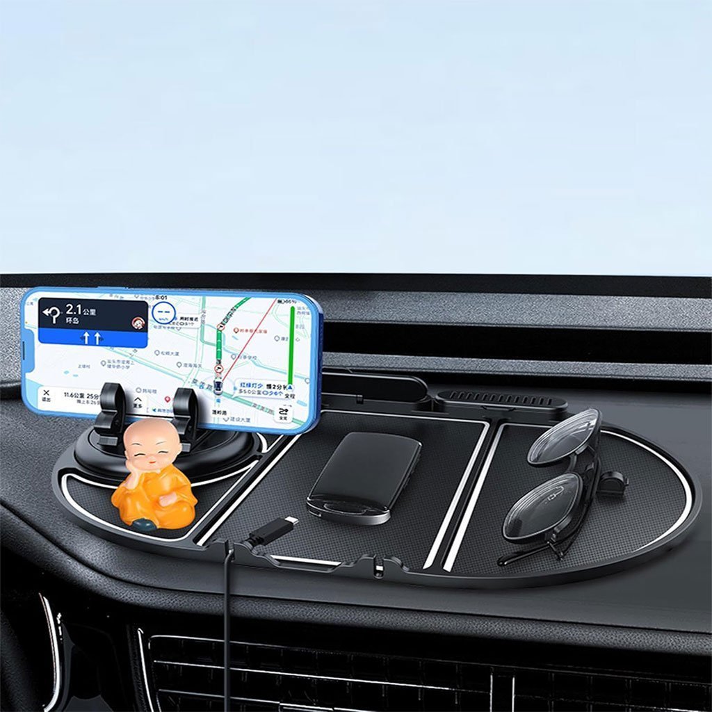Tapis De Téléphone Antidérapant pour Voiture 6en1 Rotation à 360° – منظم أغراض في سيارة - الصورة 3