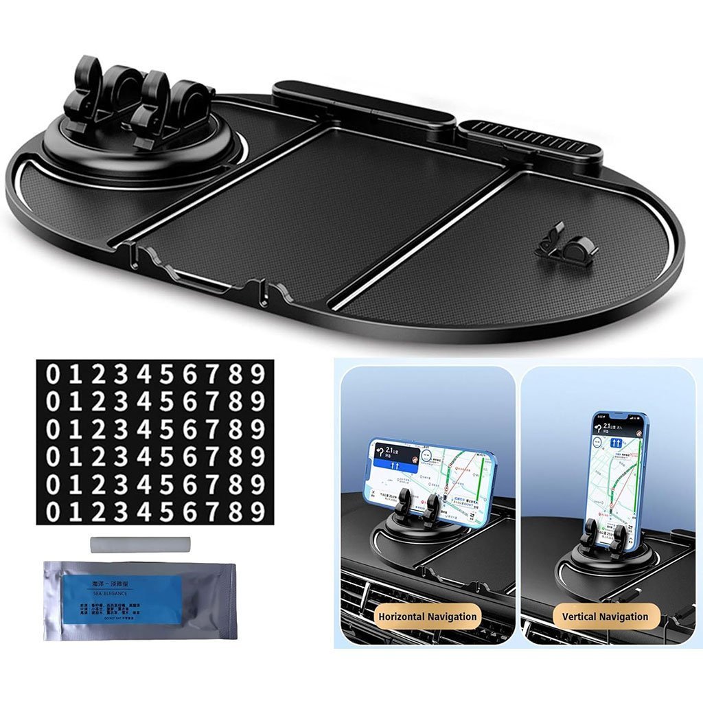 Tapis De Téléphone Antidérapant pour Voiture 6en1 Rotation à 360° – منظم أغراض في سيارة - الصورة 7