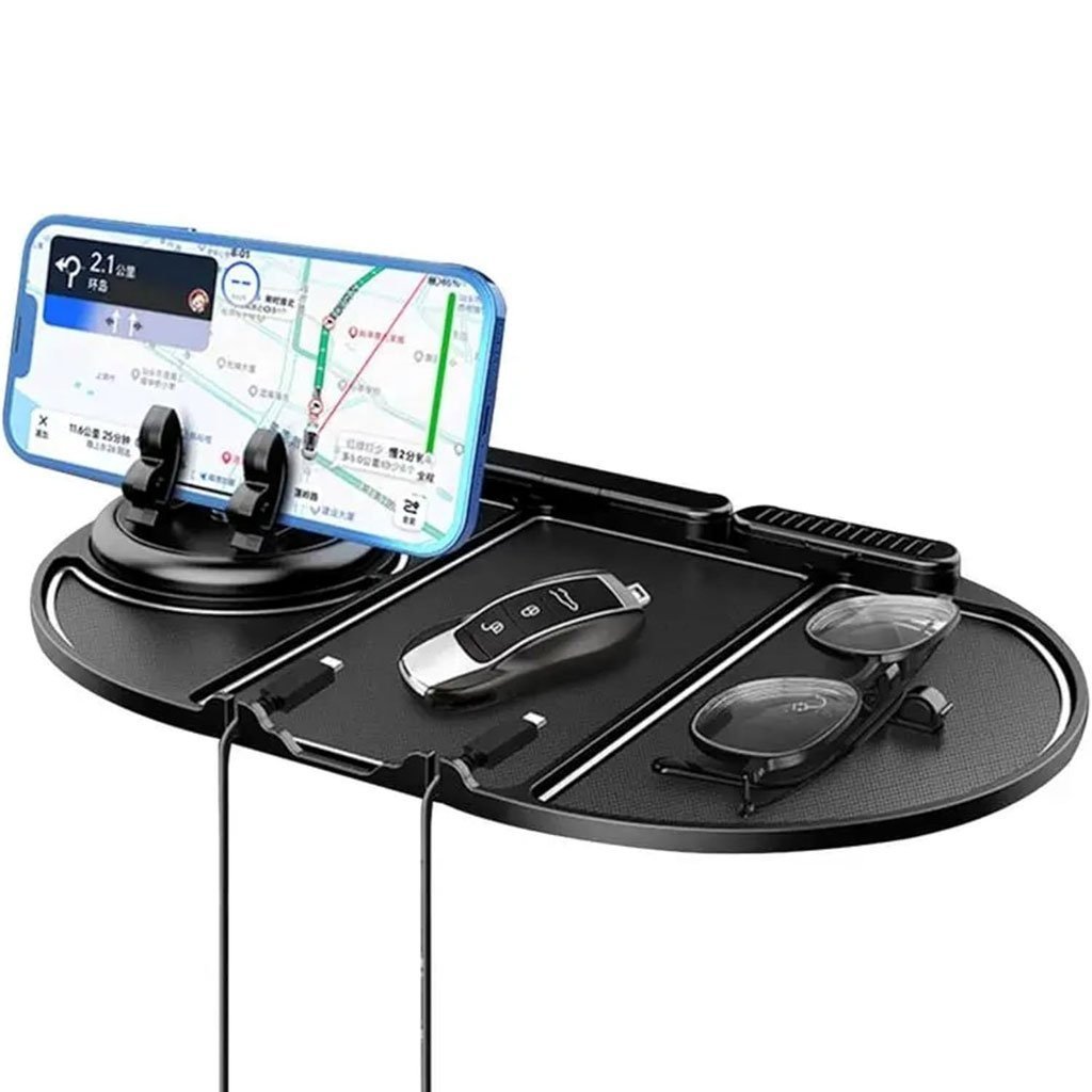 Tapis De Téléphone Antidérapant pour Voiture 6en1 Rotation à 360° – منظم أغراض في سيارة - الصورة 2